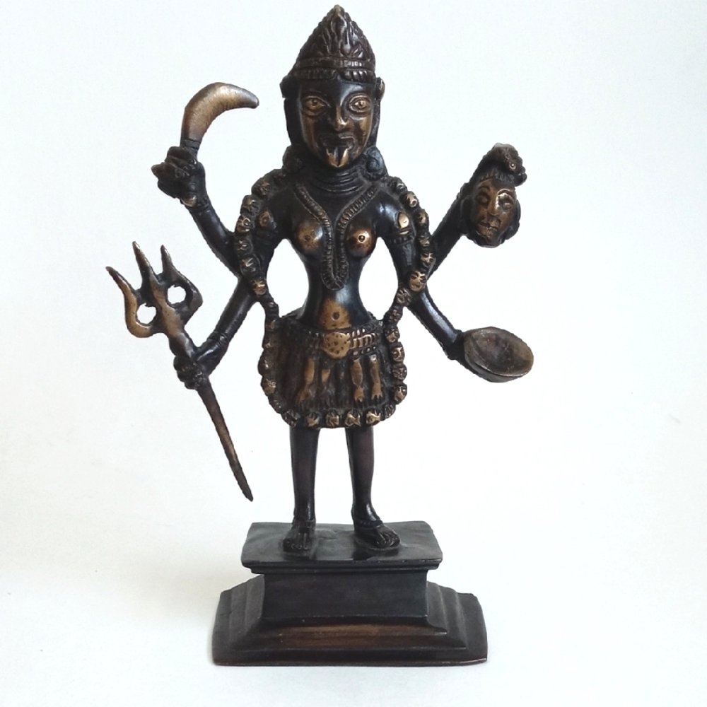 Very Rare & Unique Antique Bronze-Toned Multi-Armed Statue Figurine 8 1/2” Tall